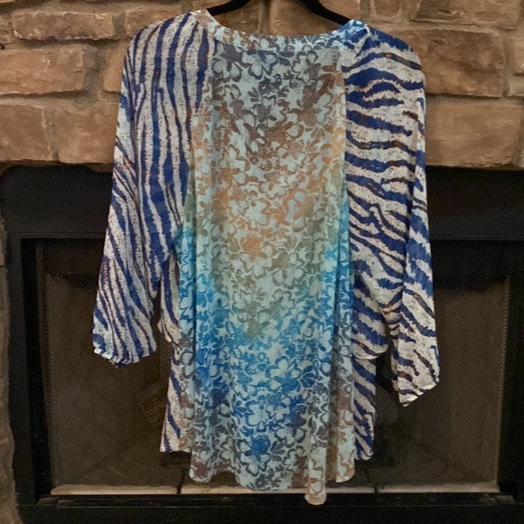 Figueroa&flower leopard pattern, hi-low, sheer w/ blue and brown pattern. XL - Picture 8 of 11